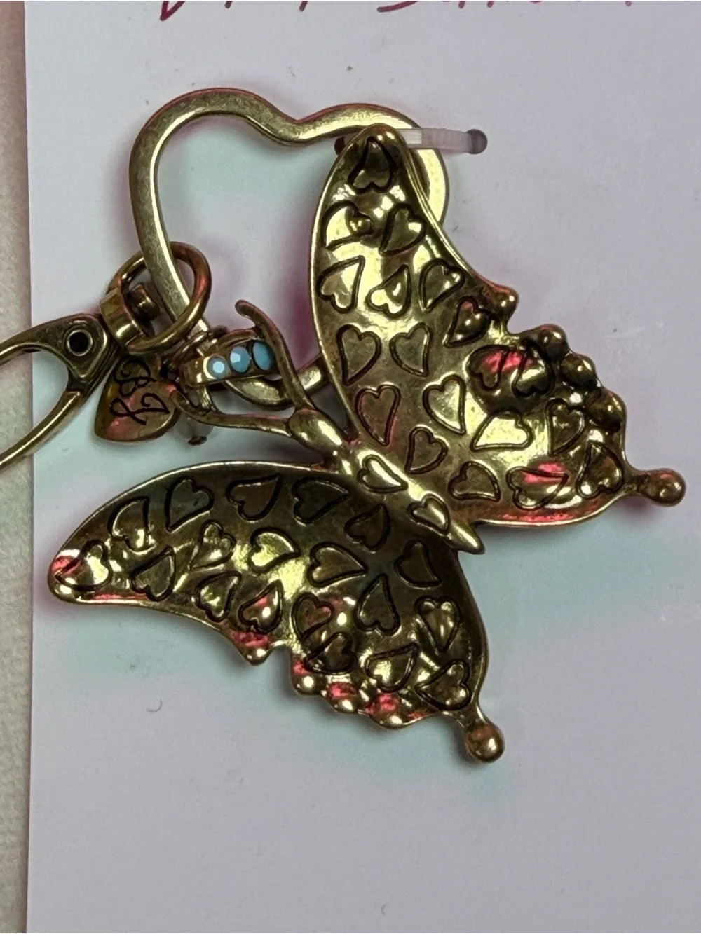 Betsey Johnson Butterfly Key Fob Rhinestone Jeweled Bag Charm